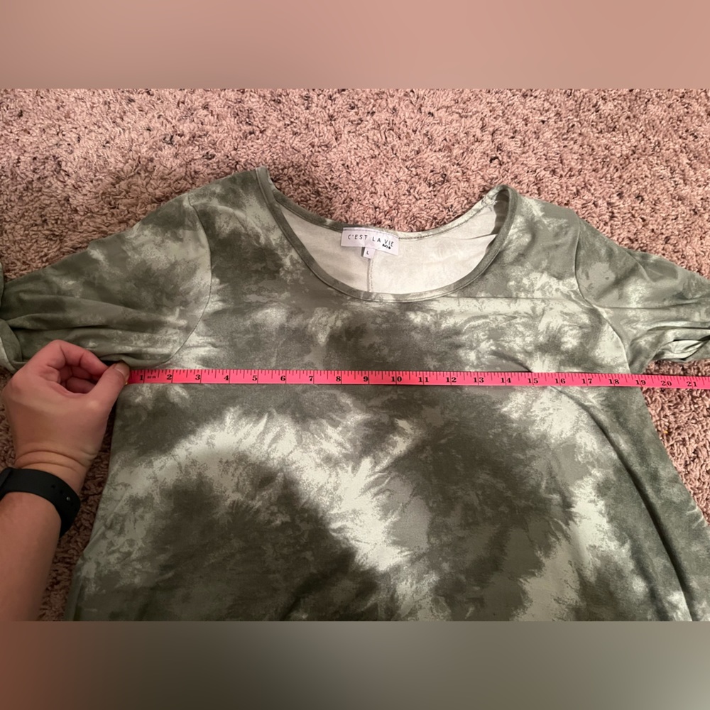 c’est la vie green tie dye shirt |‎ L - Picture 4 of 6